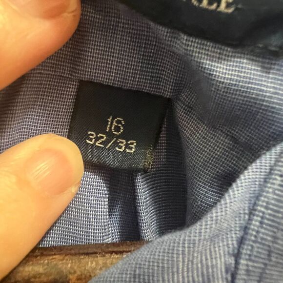 Stafford Blue Mens Button Down Shirt Wrinkle-Free Size 16 32/33 - Picture 3 of 6